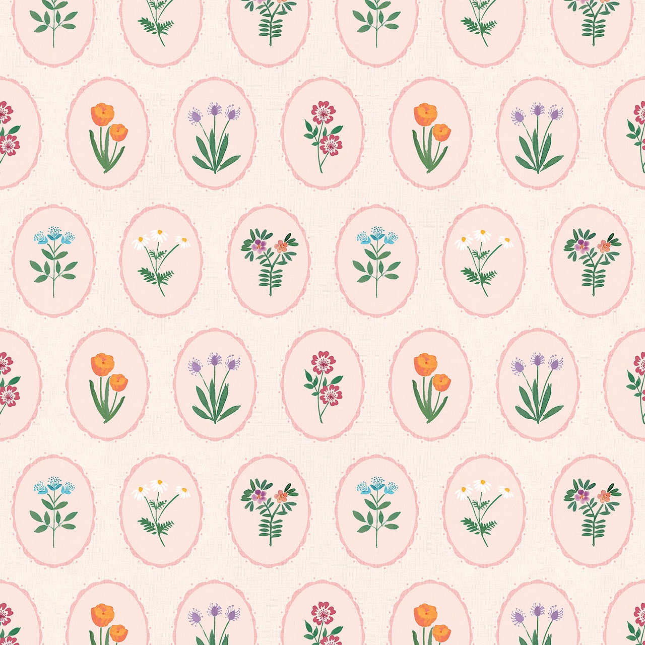 Designs Direct Heirloom Floral Medallions Peel & Stick Wallpaper